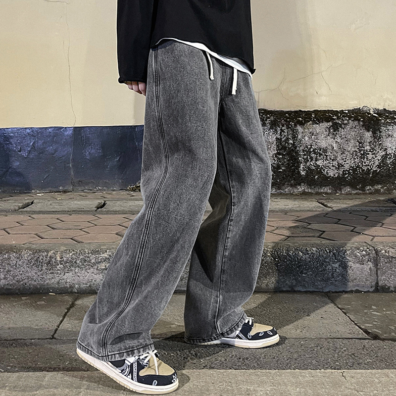 Koreaanse mode heren baggy jea - Men'S Fashion Grey Jeans recensie en prijs