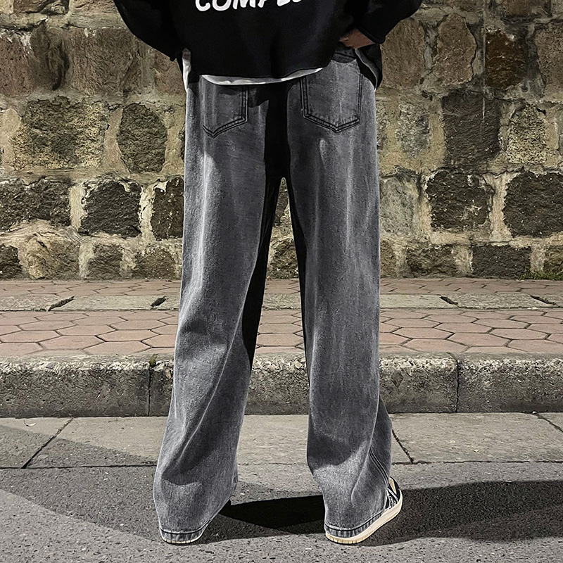 Koreaanse mode heren baggy jea - Men'S Fashion Grey Jeans recensie en prijs