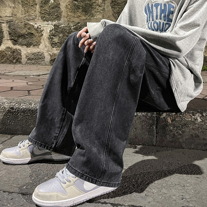 Koreaanse mode heren baggy jea - Men'S Fashion Grey Jeans recensie en prijs