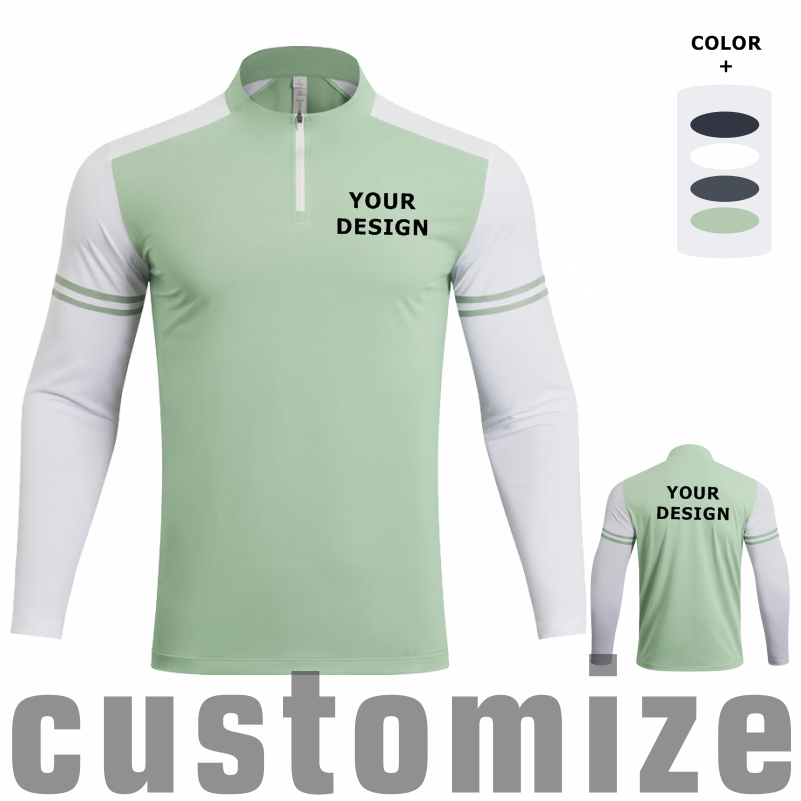 Custom DIY Langarm Half-zip T- - Men'S Fashion T Shirts recensie en prijs