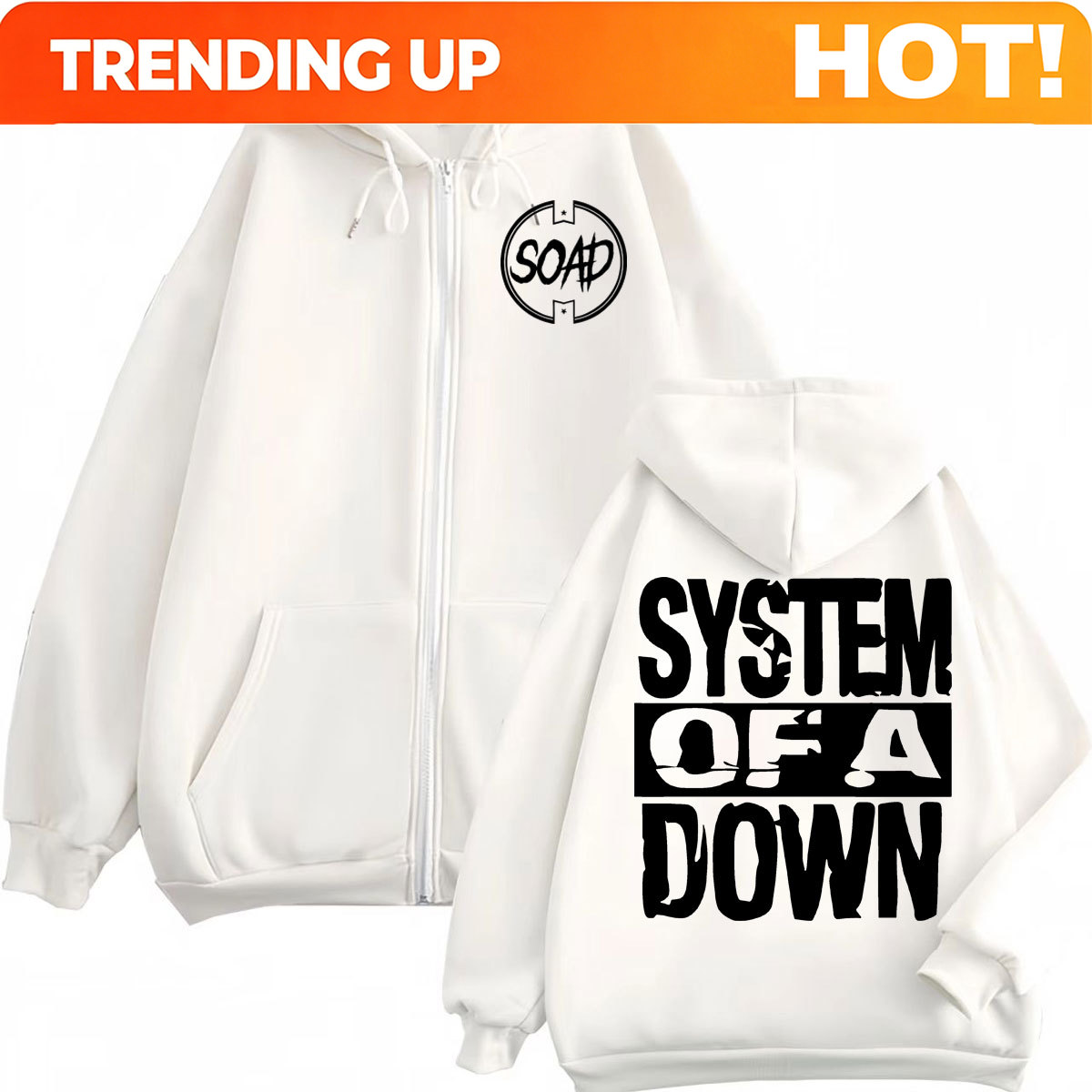 Rock Band System of A Down Pri - Mens Fashion Zip Up Hoodies recensie en prijs