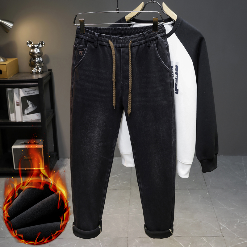 Heren Winter Nieuwe Fleece Jea - Men'S Fashion Grey Jeans recensie en prijs